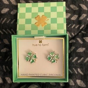 True to Form Green Clover Earrings